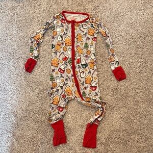 Little Sleepies Festive Red and White Kids One Piece PJ
